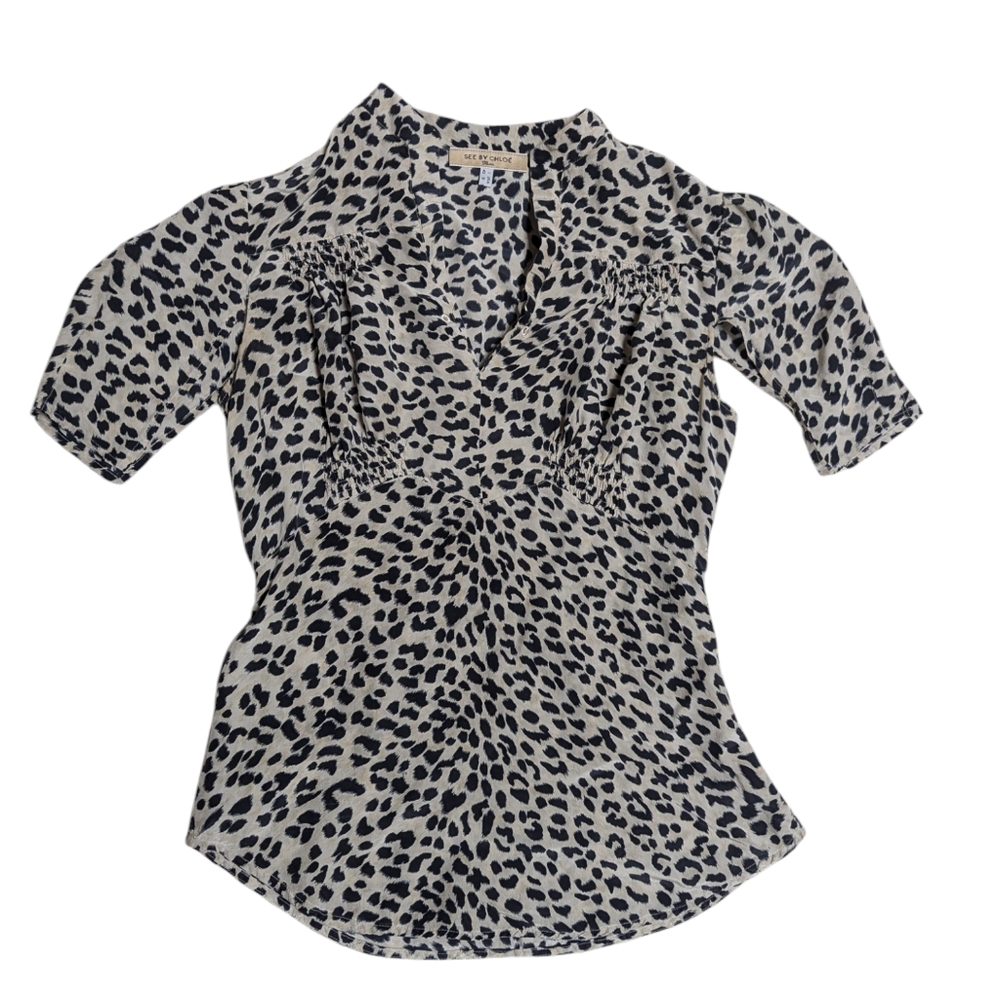 See by Chloé silk Leopard blouse